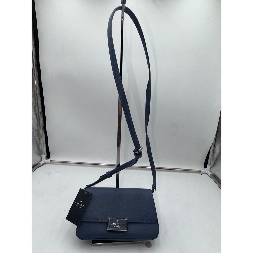 Kate Spade New York Reegan Mini Flap Crossbody Bag Cinder Grey Saffiano KM532